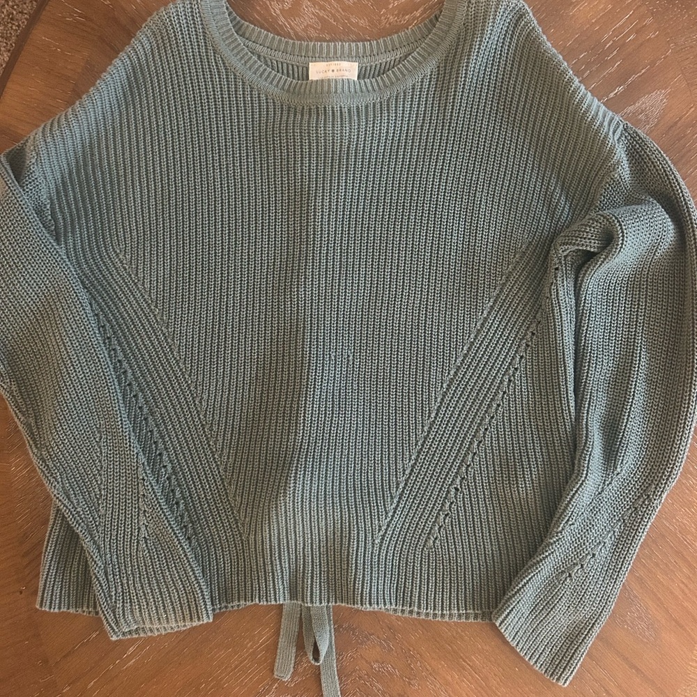 Lucky Brand Sage Green Crewneck Knit Sweater